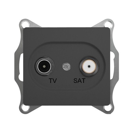 Розетка TV-SAT Schneider Electric GLOSSA, одиночная, антрацит
