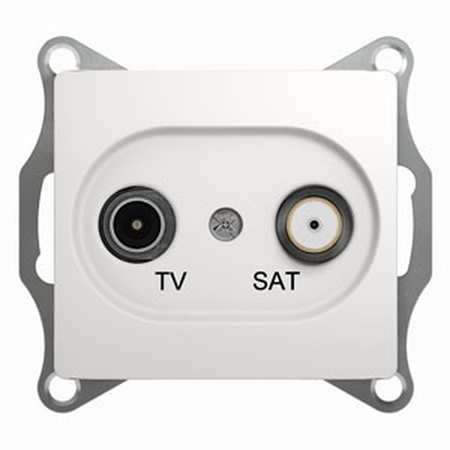 Розетка TV-SAT Schneider Electric GLOSSA, проходная, белый