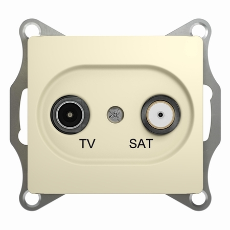 Розетка TV-SAT Schneider Electric GLOSSA, проходная, бежевый