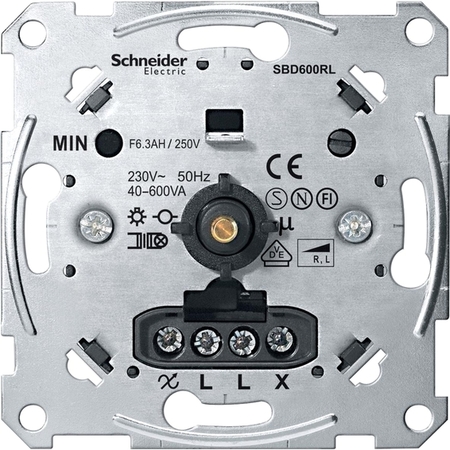 Механизм поворотно-нажимной светорегулятора-переключателя Schneider Electric Коллекции Merten, 600 Вт