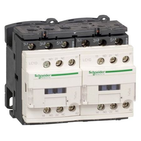 Реверсивный контактор Schneider Electric TeSys LC2D 3P 18А 400/24В DC 7.5кВт