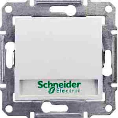 Выключатель 1-клавишный кнопочный Schneider Electric SEDNA, с подсветкой, скрытый монтаж, белый