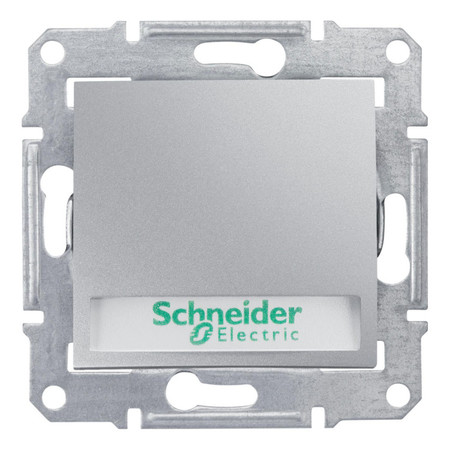 Выключатель 1-клавишный кнопочный Schneider Electric SEDNA, с подсветкой, скрытый монтаж, алюминий