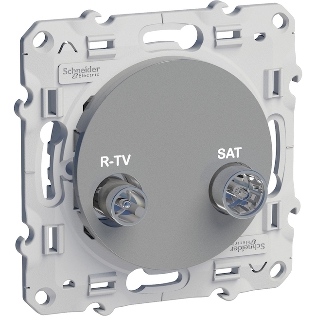 Розетка TV-SAT Schneider Electric ODACE, проходная, алюминий