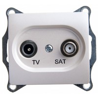Розетка TV-SAT Schneider Electric GLOSSA, проходная, перламутр
