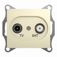 Розетка TV-SAT Schneider Electric GLOSSA, проходная, бежевый