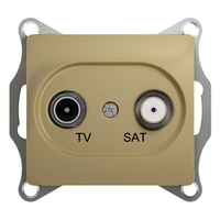 Розетка TV-SAT Schneider Electric GLOSSA, проходная, титан