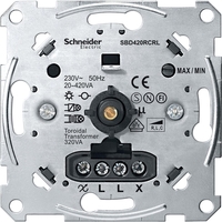 Механизм поворотно-нажимного светорегулятора-переключателя Schneider Electric Коллекции Merten, 20-420Вт