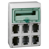 Распределительный шкаф Schneider Electric KAEDRA, 12 мод., IP65, навесной, пластик, зеленая дверь