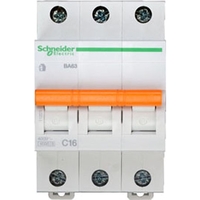 Автоматический выключатель Schneider Electric Домовой 3P 16А (C) 4.5кА