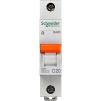 Автоматический выключатель Schneider Electric Домовой 1P 20А (C) 4.5кА