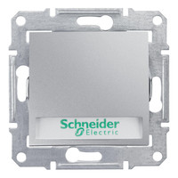 Выключатель 1-клавишный кнопочный с полем для надписи Schneider Electric SEDNA, с подсветкой, скрытый монтаж, алюминий
