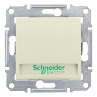 Выключатель 1-клавишный кнопочный с полем для надписи Schneider Electric SEDNA, с подсветкой, скрытый монтаж, бежевый