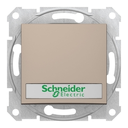 Выключатель 1-клавишный кнопочный с полем для надписи Schneider Electric SEDNA, с подсветкой, скрытый монтаж, титан